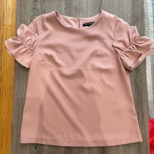 Banana Republic Blush Ruffle Sleeve Top